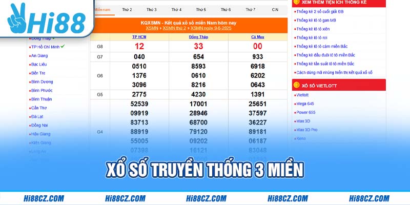 Xổ số truyền thống 3 miền